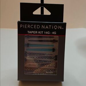 Pierced Nation Acrylic Taper Kit 14G-4G - Black & Teal